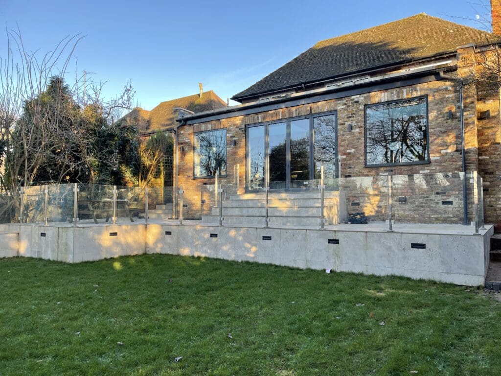 Glass Balustrade with 13.5 toughened laminated glass.