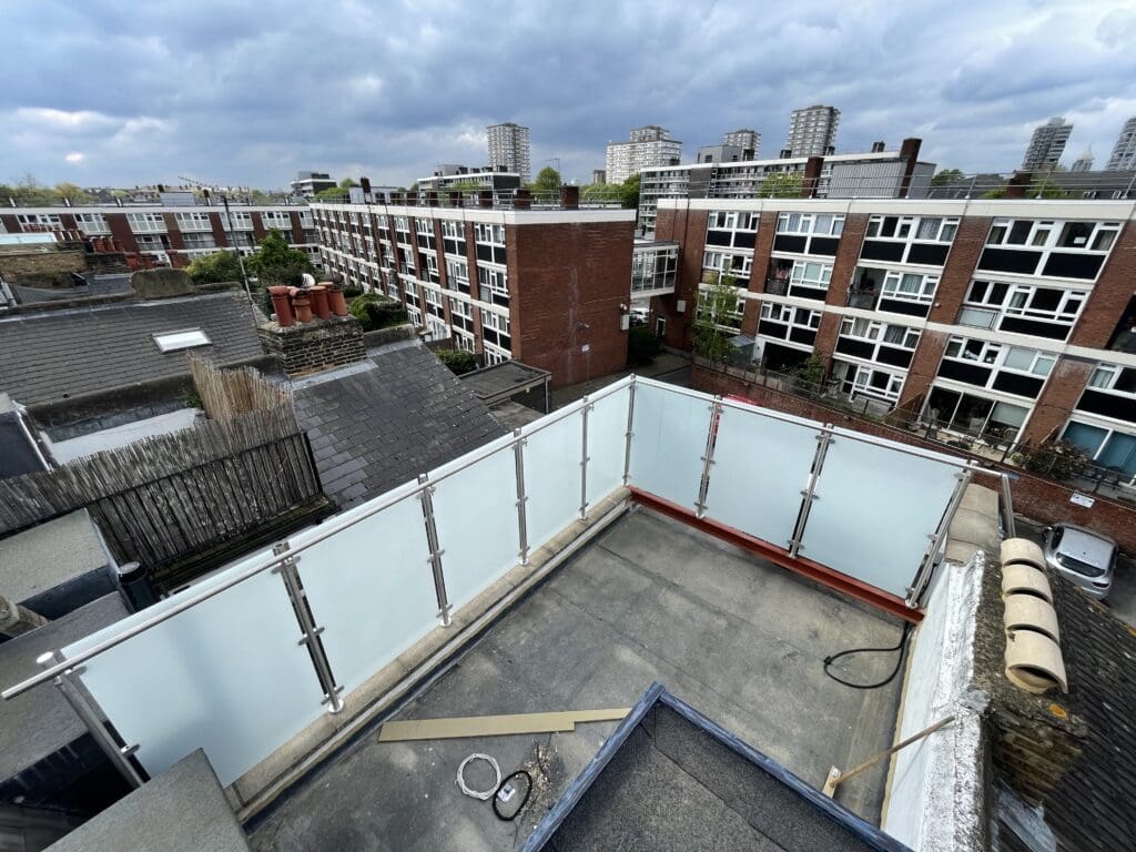Obscure Glass Balustrade for rooftop terrace area